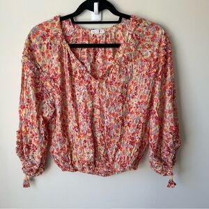 Poupette St. Barth Floral Blouse - Pink and Yellow